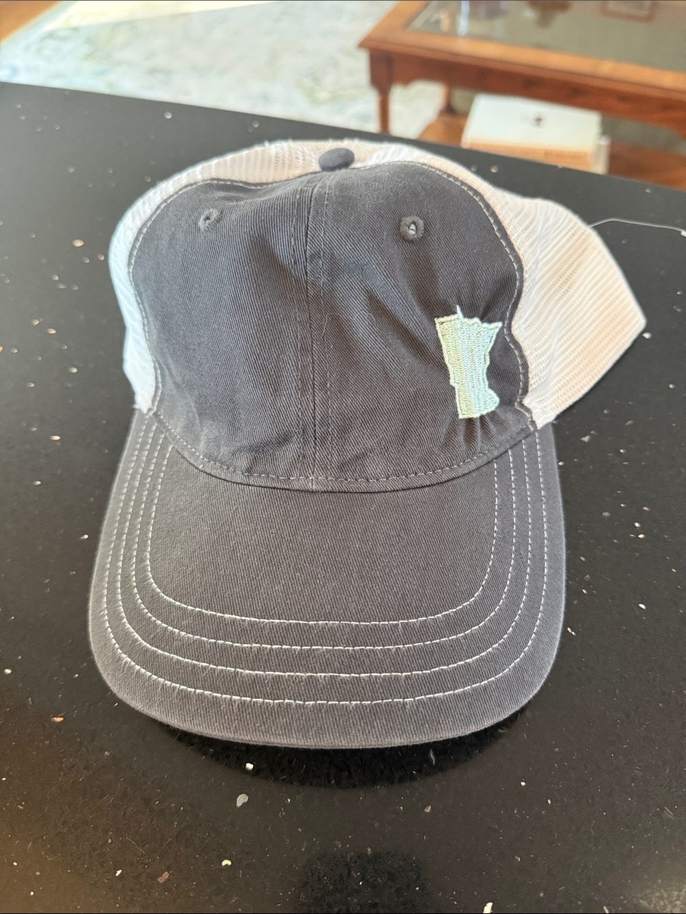 Grey-Washed Minnesota Lakes State Shape Hat